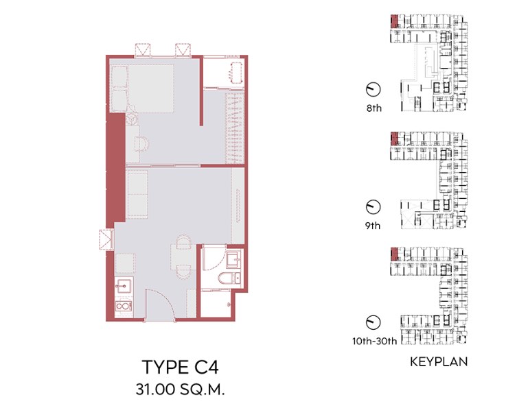 ห้องมุม ถูกที่สุด ขายดาวน์ 309,240 บาท (ก่อนวันที่ 15 พ.ค. 67) ASPIRE Sukhumvit - Rama 4  ขนาด 31 ตรม.