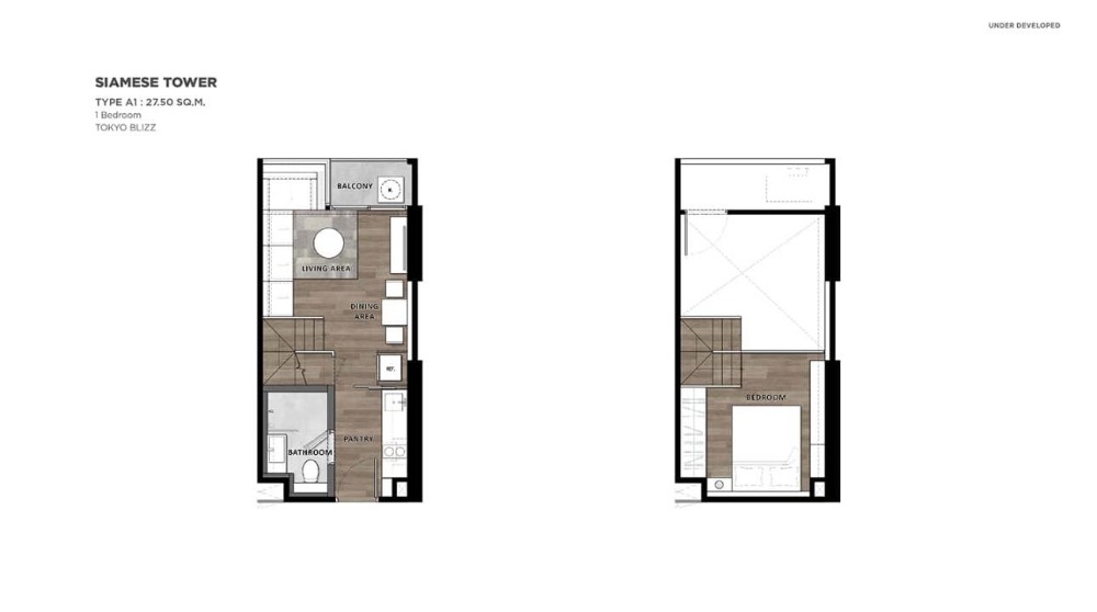 ขายคอนโดไซมิสพระราม9 Landmark @MRTA station ดีไซน์Duplex เนื้อที่ 27.5 (เนื้อที่รวม 37.5 ตรม.) ตึกB ชั้น7 ห้อง 712