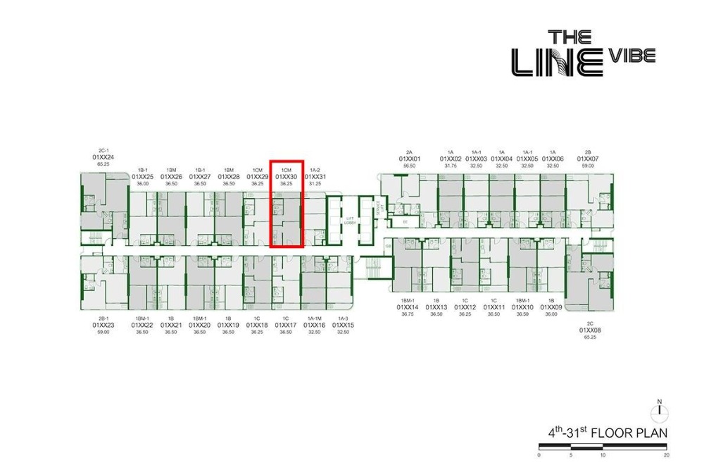 **ขายดาวน์เท่าทุน** The Line Vibe (เดอะ ไลน์ ไวบ์) ชั้น 15 (36.25  ตร.ม.)