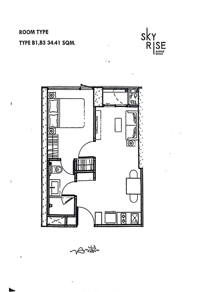 ขายดาวน์ สกายไรซ์ อเวนิว สุขุมวิท 64 (Skyrise Avenue Sukhumvit 64) ใกล้ BTS ปุณณวิถี