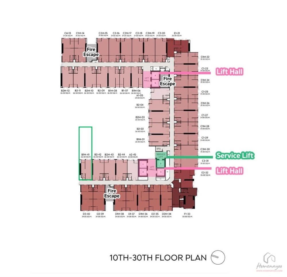 ขายดาวน์ แอสปาย สุขุมวิท – พระราม 4 (ASPIRE Sukhumvit – Rama 4) ตึก A ชั้น 16 (26.50 ตร.ม.) Studio Room